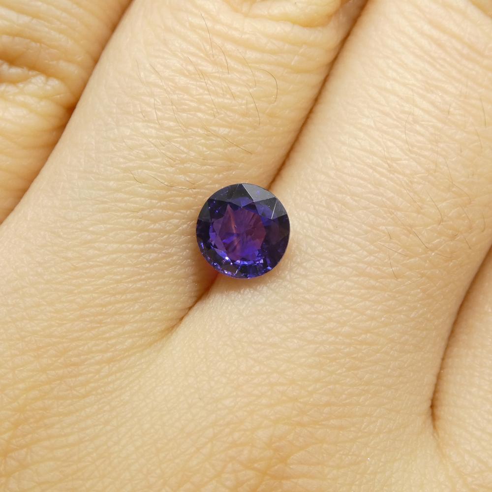 1.3ct Round Purple Sapphire from Madagascar, Unheated For Sale 5