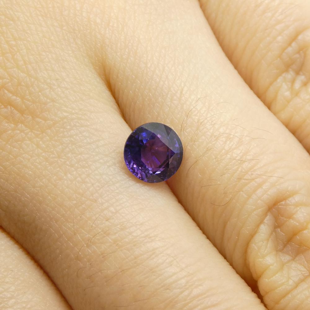 Description:

Gem Type: Sapphire
Number of Stones: 1
Weight: 1.3 cts
Measurements: 6.33 x 6.32 x 3.72 mm
Shape: Round
Cutting Style Crown: Brilliant Cut
Cutting Style Pavilion: Step Cut
Transparency: Transparent
Clarity: Very Slightly Included: Eye