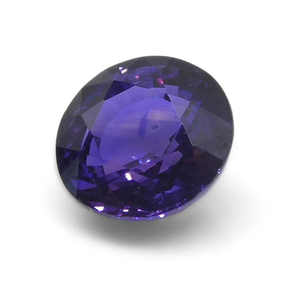 1.3ct Round Purple Sapphire from Madagascar, Unheated In New Condition For Sale In Toronto, Ontario