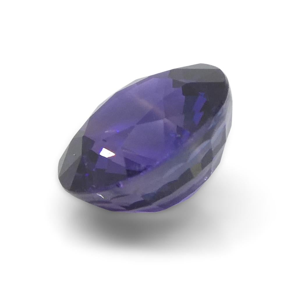 Women's or Men's 1.3ct Round Purple Sapphire from Madagascar, Unheated For Sale