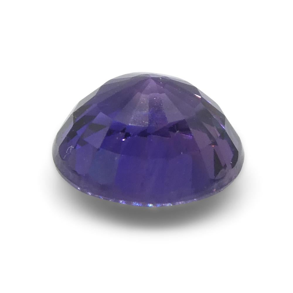 1.3ct Round Purple Sapphire from Madagascar, Unheated For Sale 1