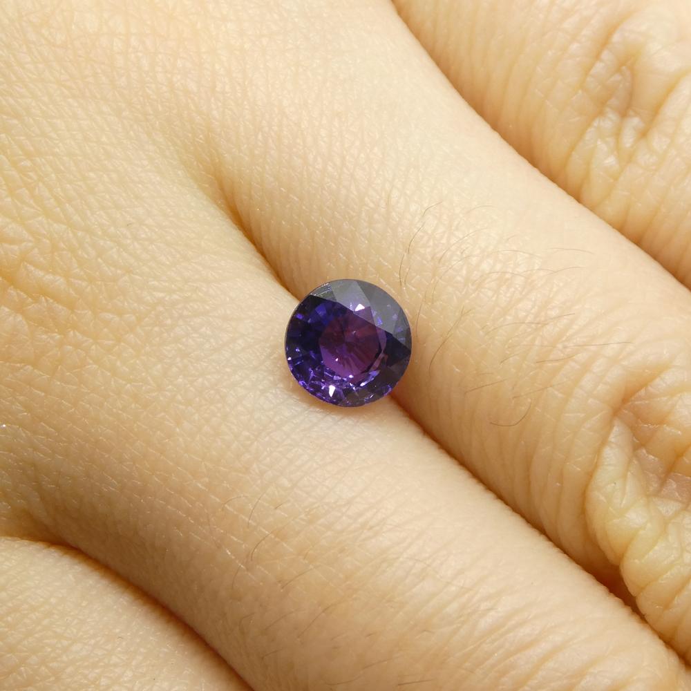 1.3ct Round Purple Sapphire from Madagascar, Unheated For Sale 3
