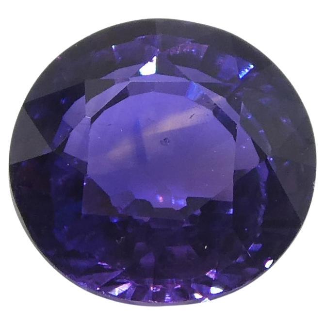 Saphir rond violet 1,3 carat provenant de Madagascar, non chauffé en vente