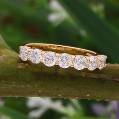 1.3ct SI Clarity HI Color Diamond Half Eternity Band Ring 14 Karat Yellow Gold