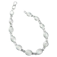 Bracciale Tennis A Link con pietra di luna naturale cabochon da 13 ct.