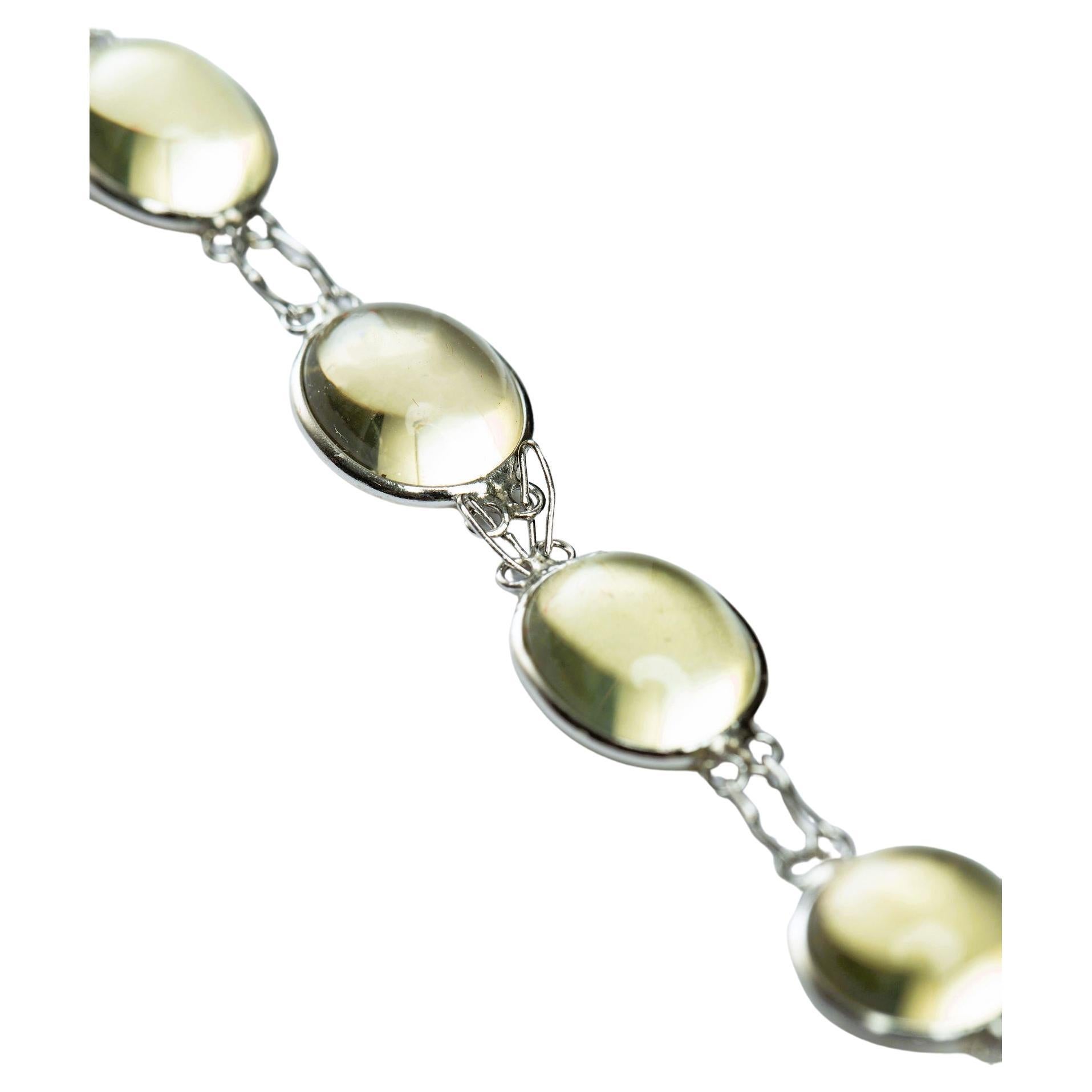 13ctw Cabochon Natürliches unbehandeltes Citrin-Gliederarmband im Zustand „Neu“ im Angebot in Lanham, MD