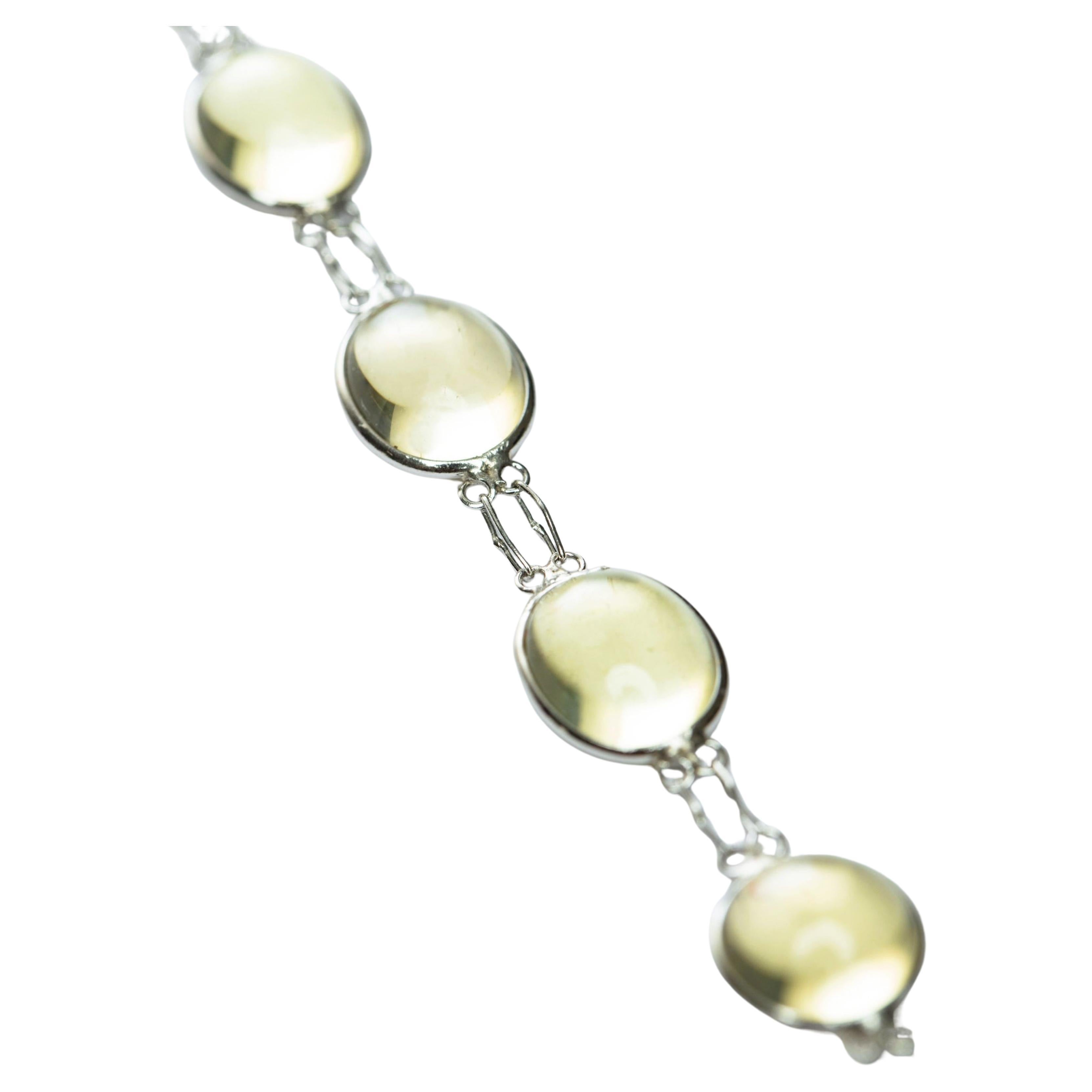 13ctw Cabochon Natürliches unbehandeltes Citrin-Gliederarmband für Damen oder Herren im Angebot