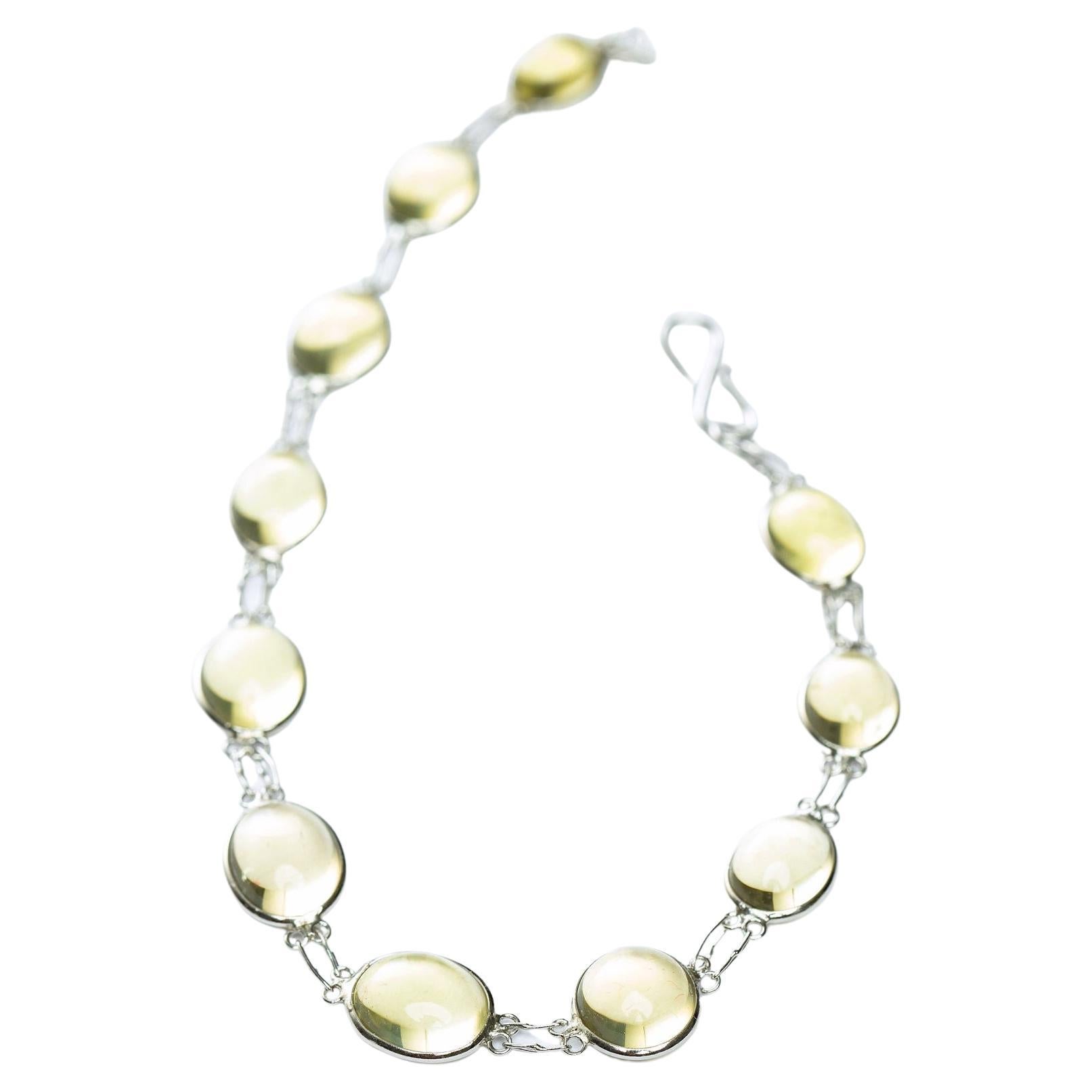 13ctw Cabochon Natürliches unbehandeltes Citrin-Gliederarmband im Angebot 1