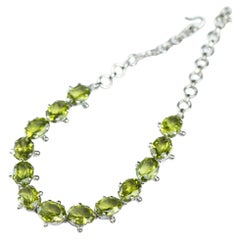 Bracciale tennis con peridoto verde menta 13ctw