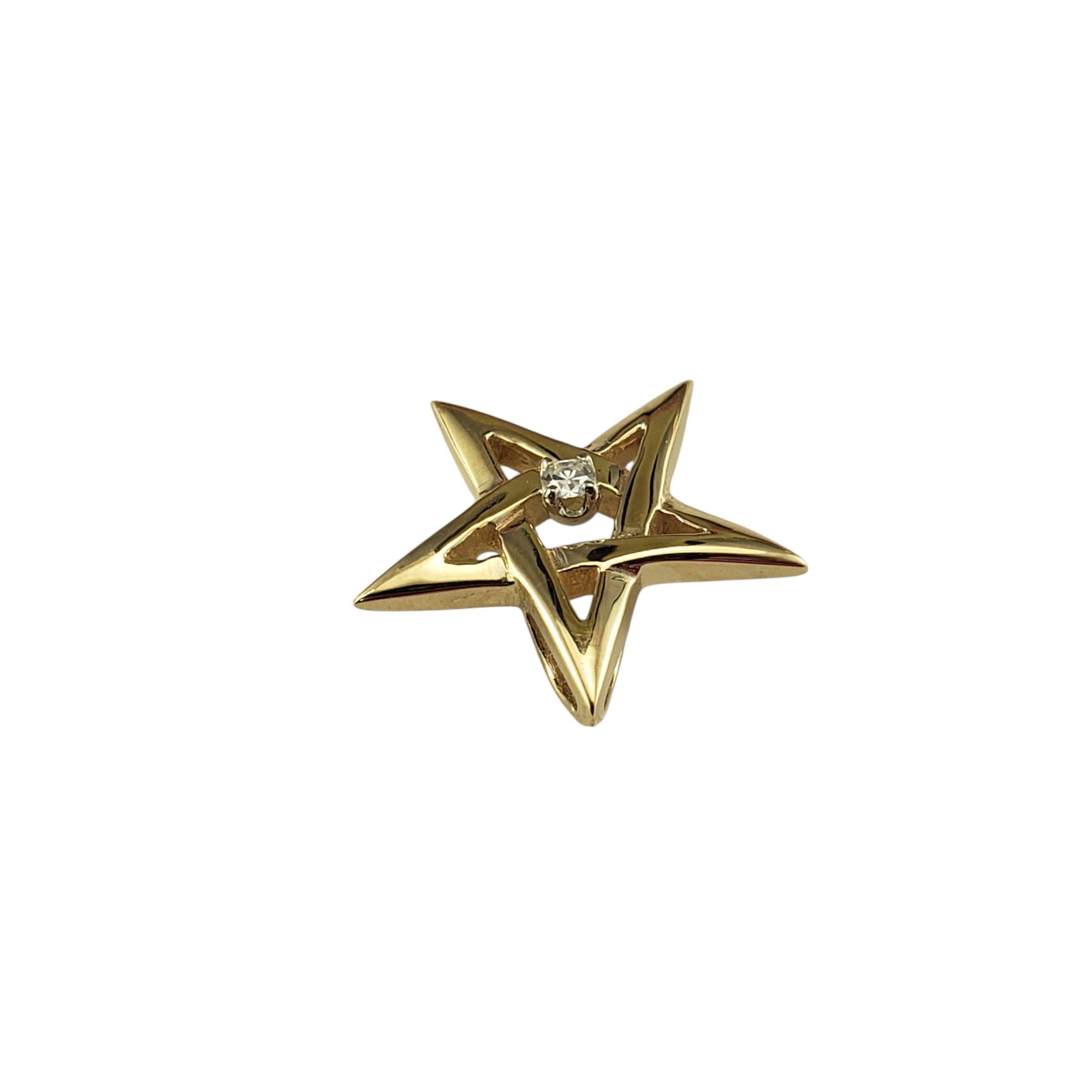 Taglio singolo Ciondolo Stella di David in oro giallo 13K-14K e diamanti #23112 in vendita