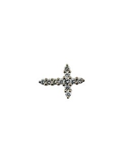 13K White Gold Diamond Cross Pendant #25114