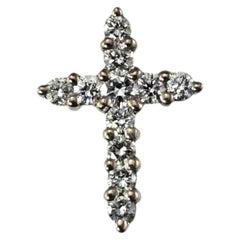 13K White Gold Diamond Cross Pendant #25114