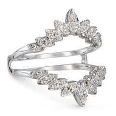 13k White Gold Diamond Ring Guard