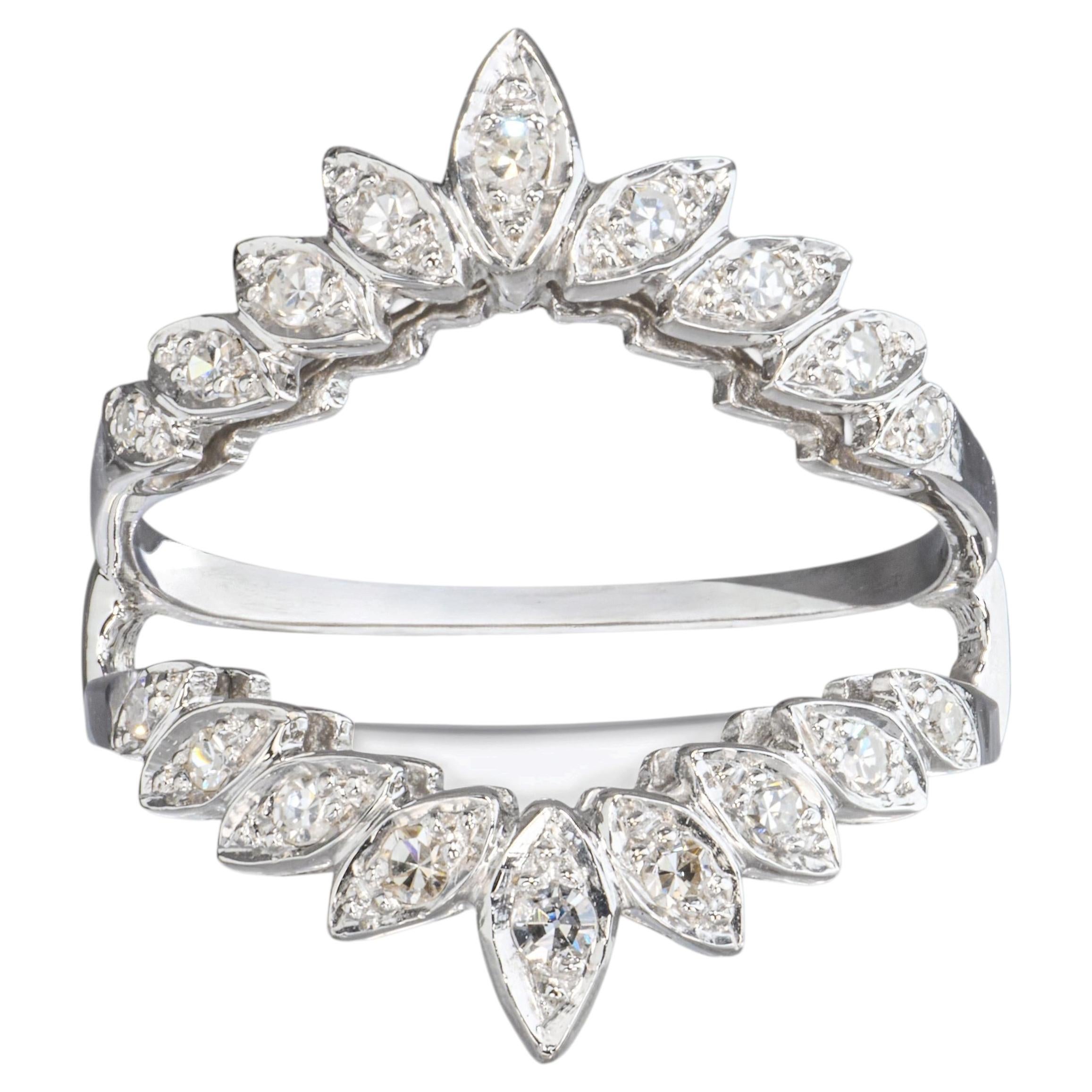 13k White Gold Diamond Ring Guard