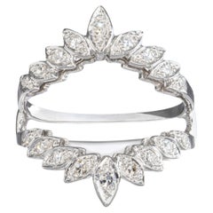 13k White Gold Diamond Ring Guard