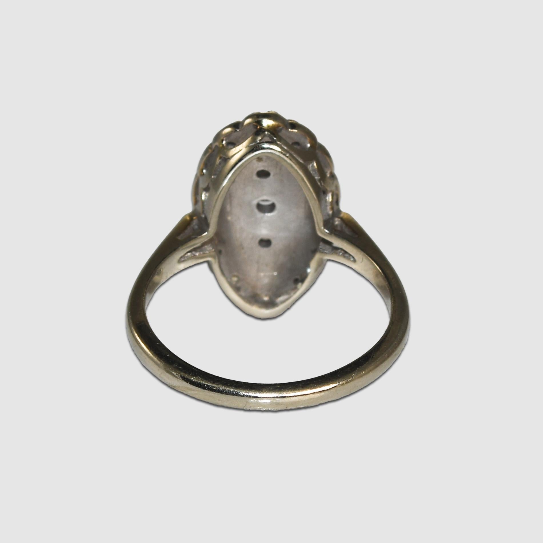 Anello a grappolo con diamanti vintage in oro bianco 13K 0,50ct In condizioni ottime in vendita a Laguna Beach, CA