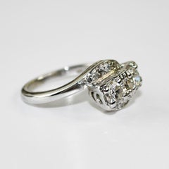 13K White Gold Vintage Diamond Ring 0.70ct
