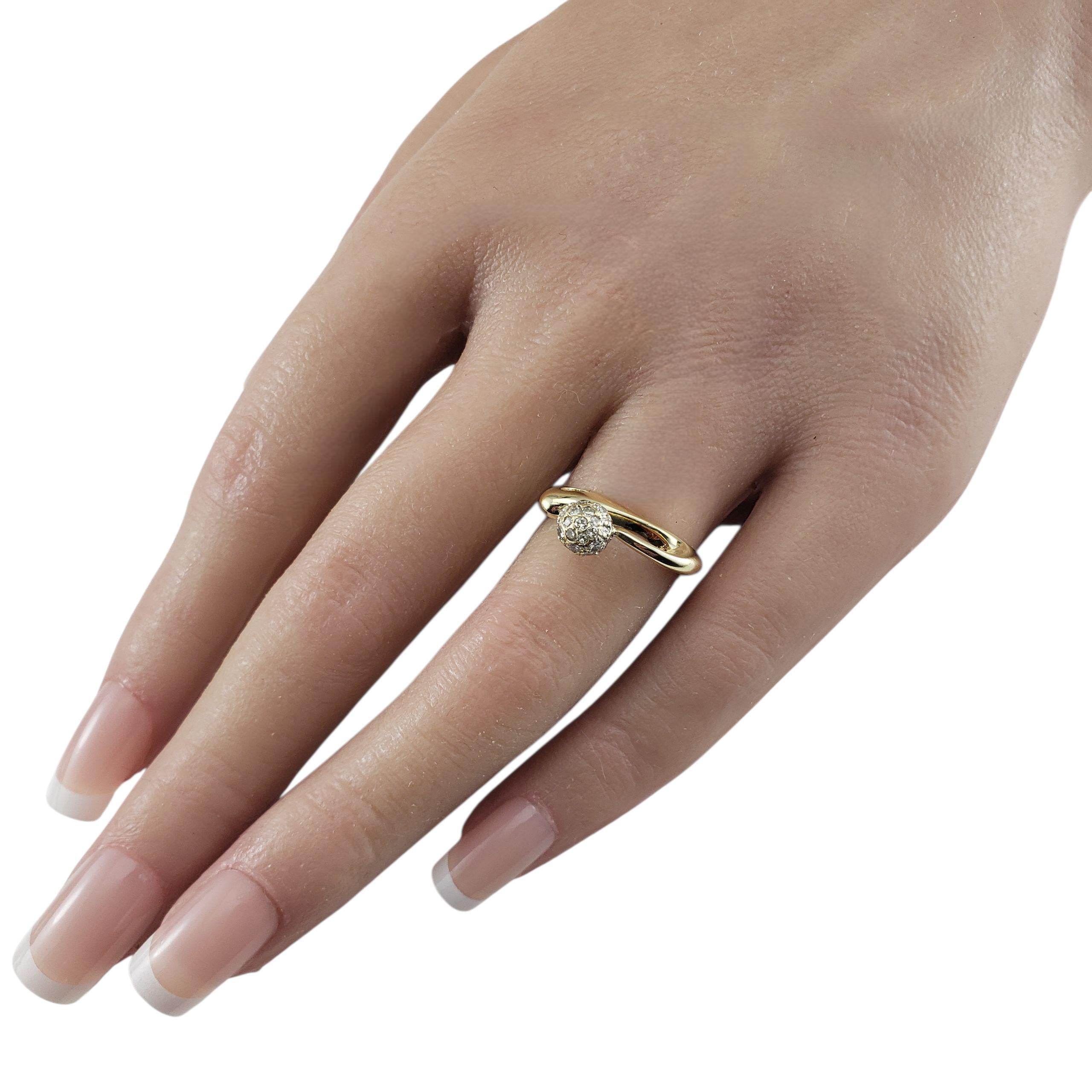 Anello quadrato in oro giallo 13K e diamanti misura 5,75 #23140 in vendita 1