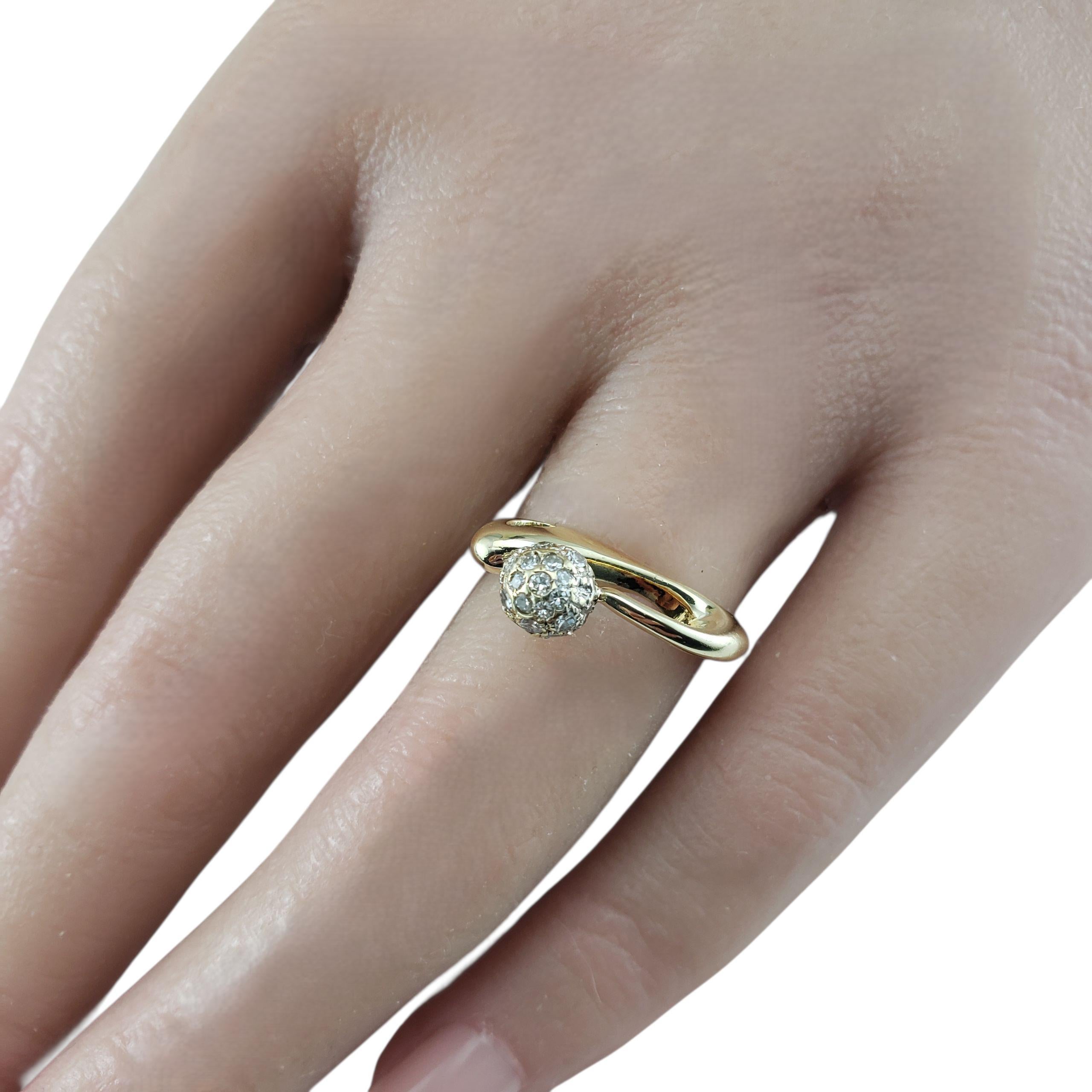 Anello quadrato in oro giallo 13K e diamanti misura 5,75 #23140 in vendita 2