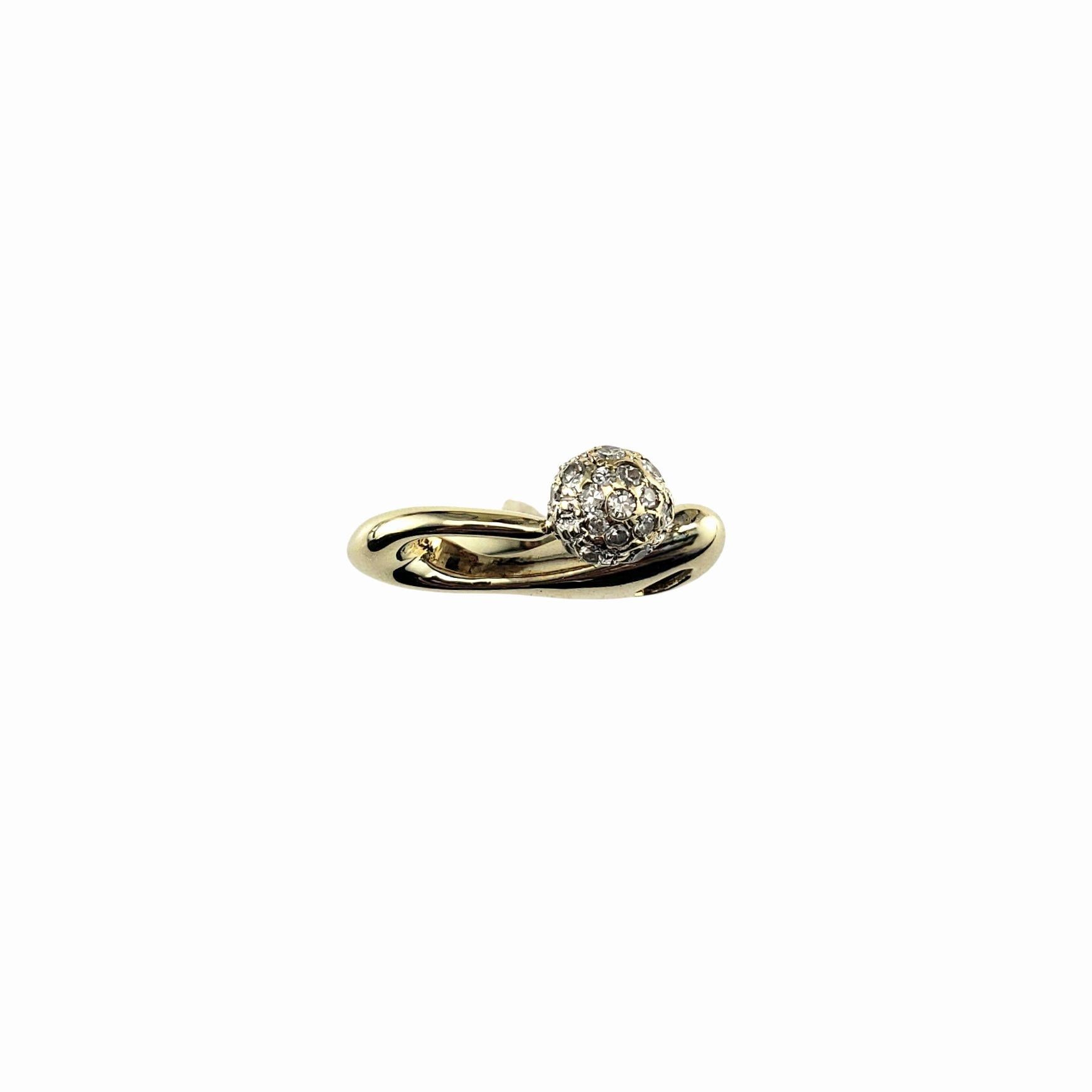 Anello quadrato in oro giallo 13K e diamanti misura 5,75 #23140