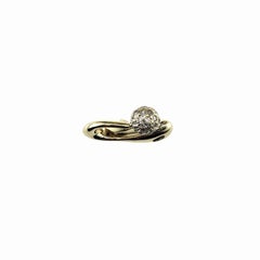 Vintage 13K Yellow Gold and Diamond Square Ring Size 5.75 #23140