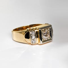 13K Yellow Gold Vintage Diamond Ring 0.70ct