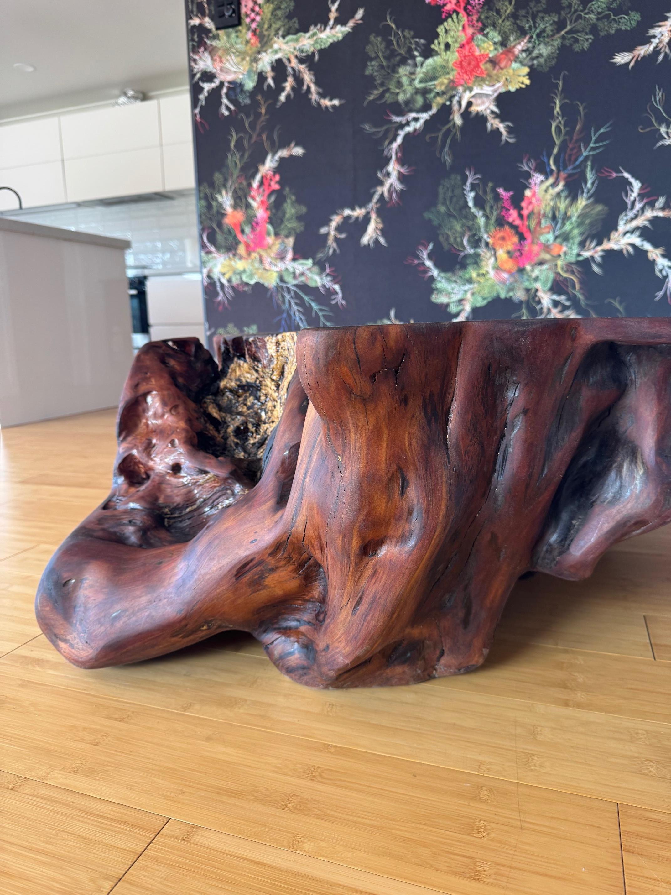 1.3m Kauri Coffee Table in Solid Ancient Kauri Wood In New Condition For Sale In Kumeu, NZ