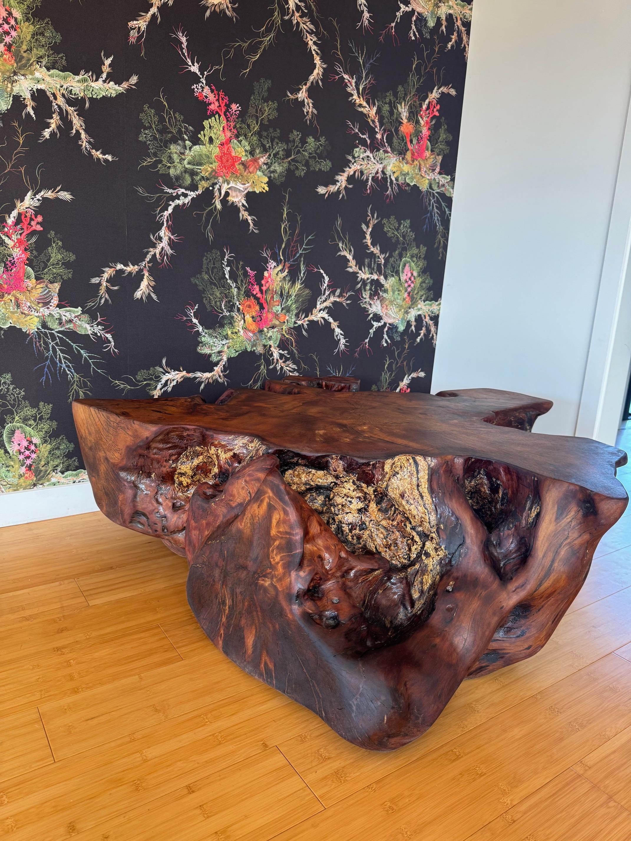 1.3m Kauri Coffee Table in Solid Ancient Kauri Wood For Sale 2