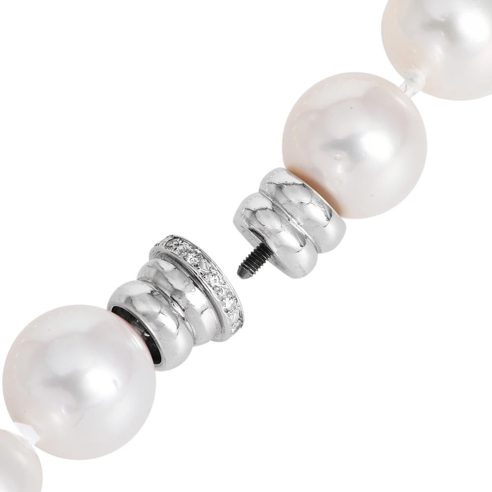 Donna Collana girocollo di perle dei mari del sud da 13 mm con chiusura in oro con diamanti in vendita