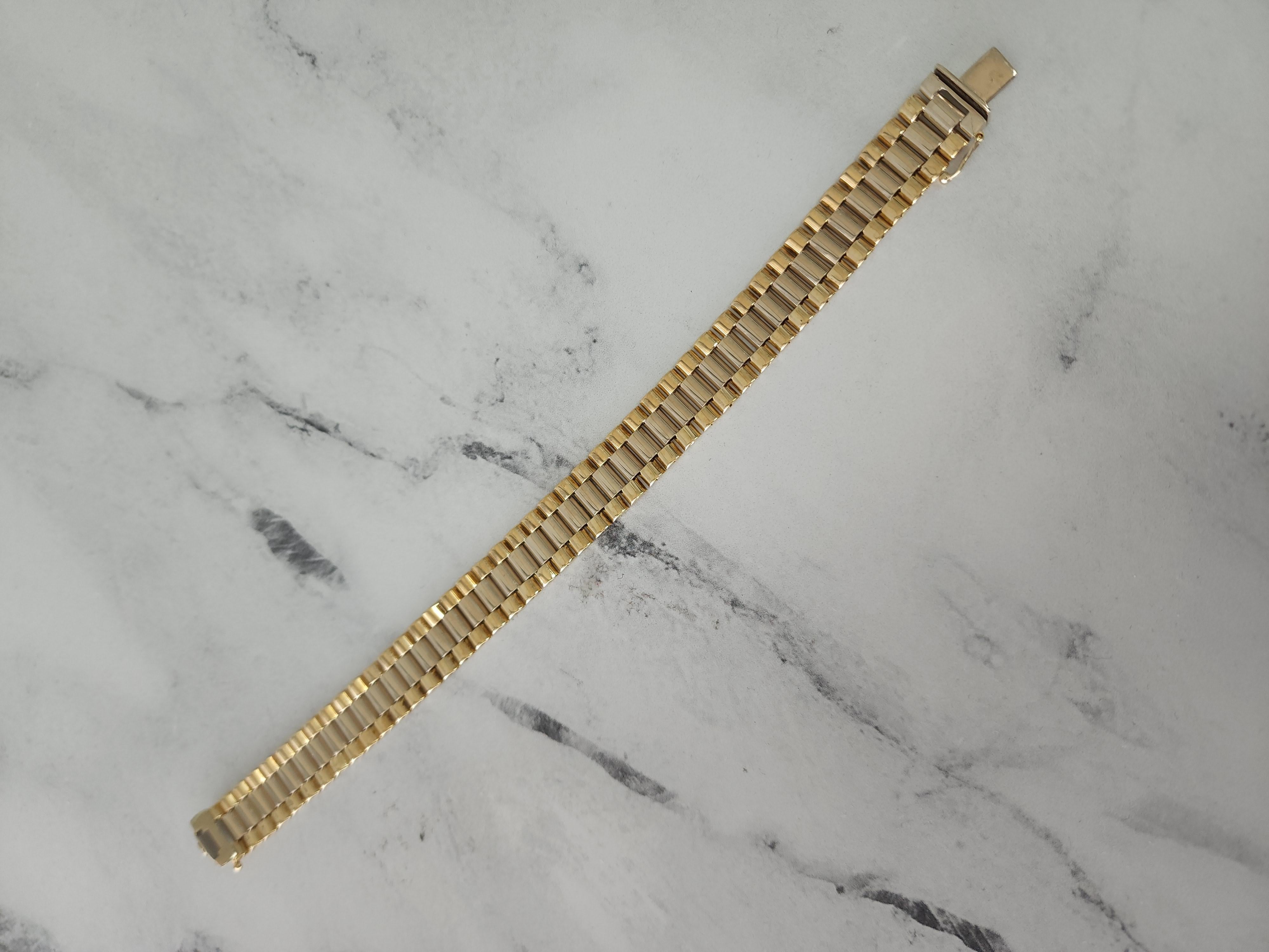 13mm Two-Toned Presidential Style Bracelet 14k Two-Toned Gold In New Condition For Sale In Sugar Land, TX