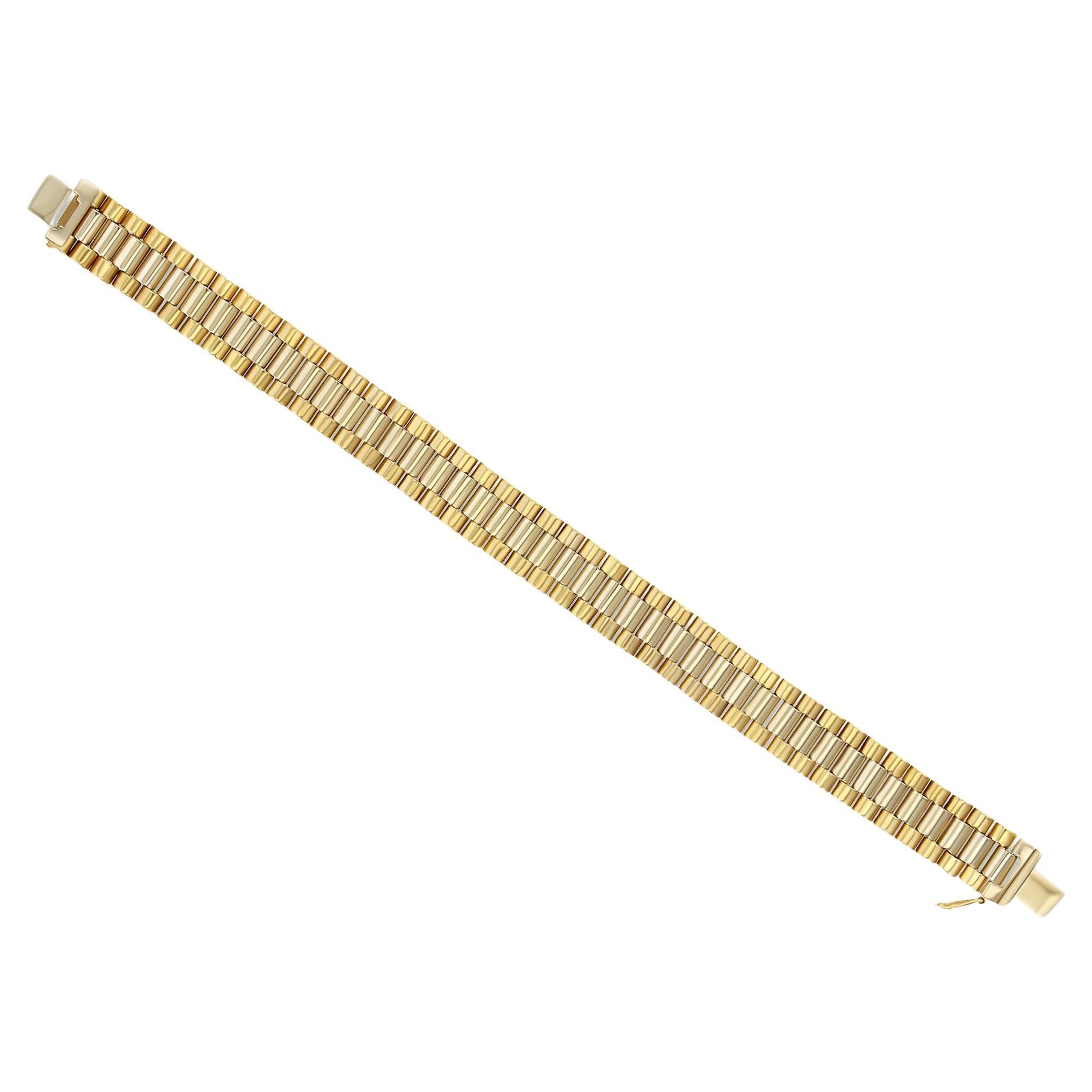 13 mm zweifarbiges Armband im Presidential Style 14k zweifarbiges Gold