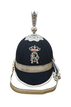 13pc Antique German Pettibone Bros Singing Band Uniform Spiked Helmet Kepi Trunk