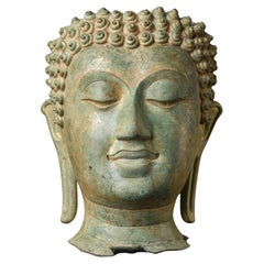 Used 13th/14thc Sukhothai or Northern Sukhothai Walking Buddha Head, Museum Quality