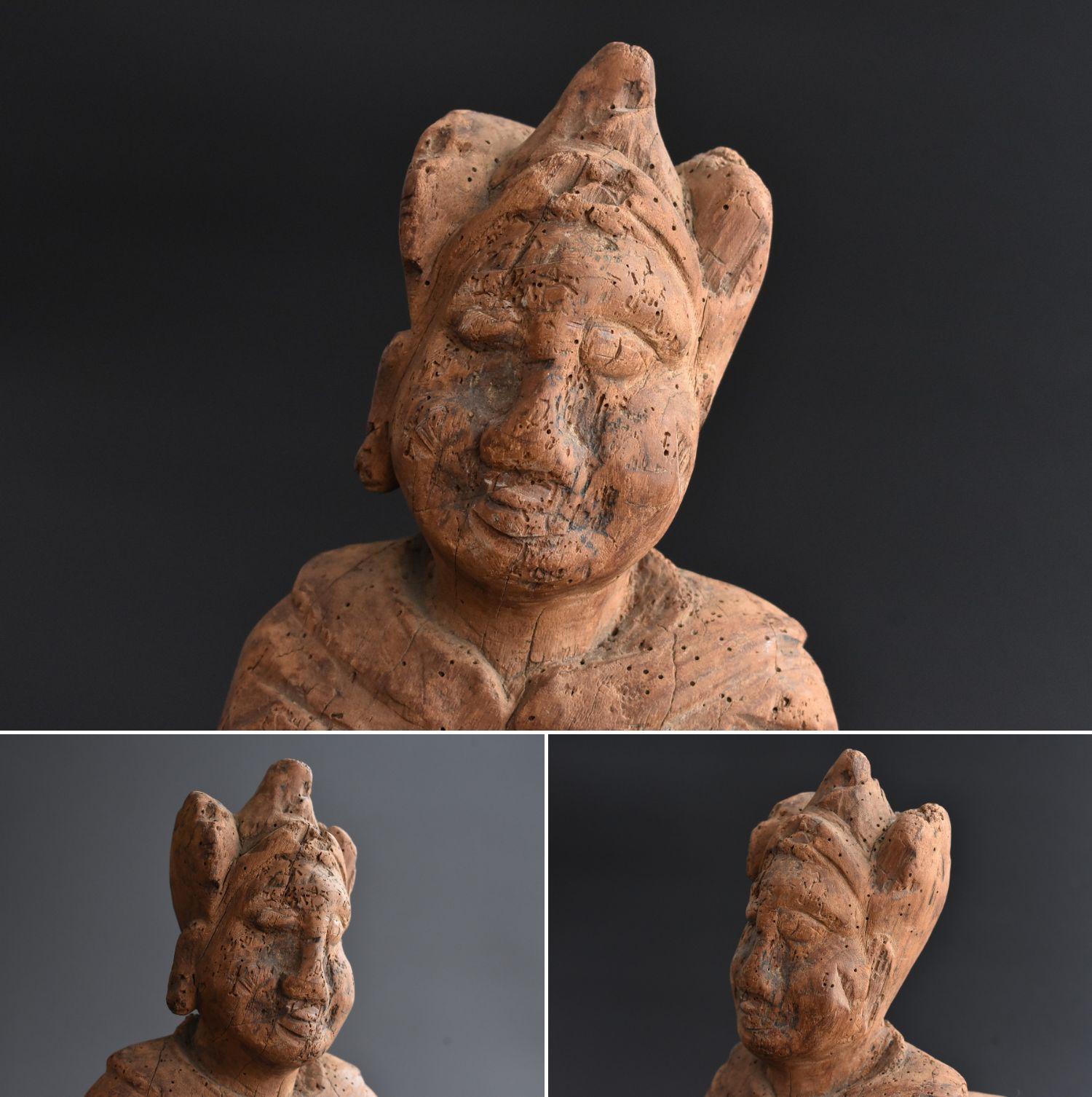Other 13th-16th Century Japanese Old Wood Carving Armed God / Buddha Statue
