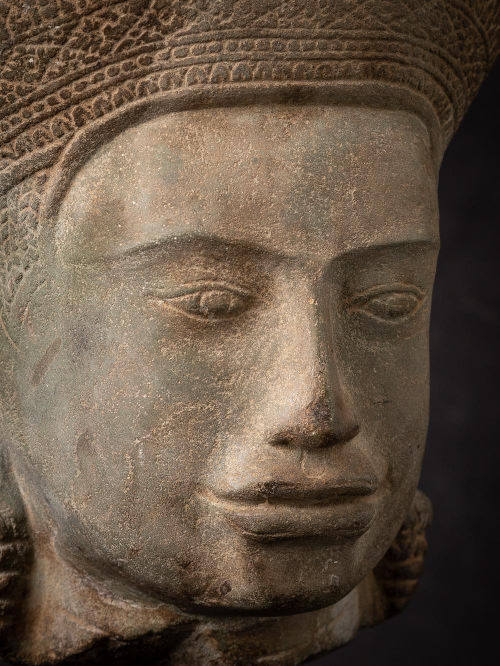 13th century sandstone Vishnu head from Bayon period - OriginalBuddhas For Sale 4