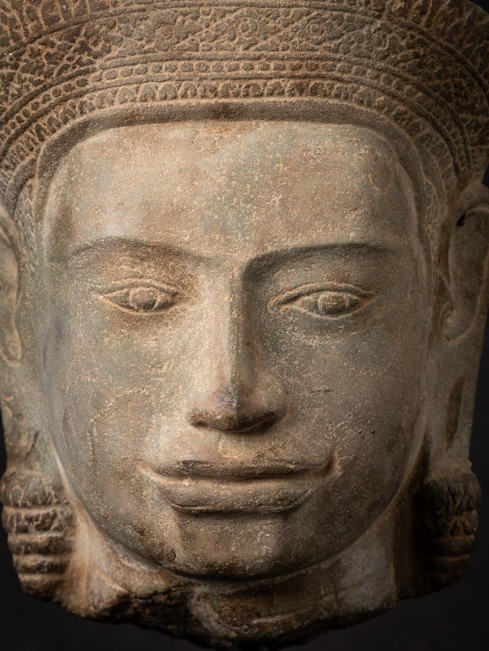 13th century sandstone Vishnu head from Bayon period - OriginalBuddhas For Sale 5