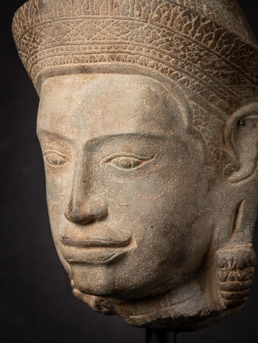 13th century sandstone Vishnu head from Bayon period - OriginalBuddhas For Sale 6