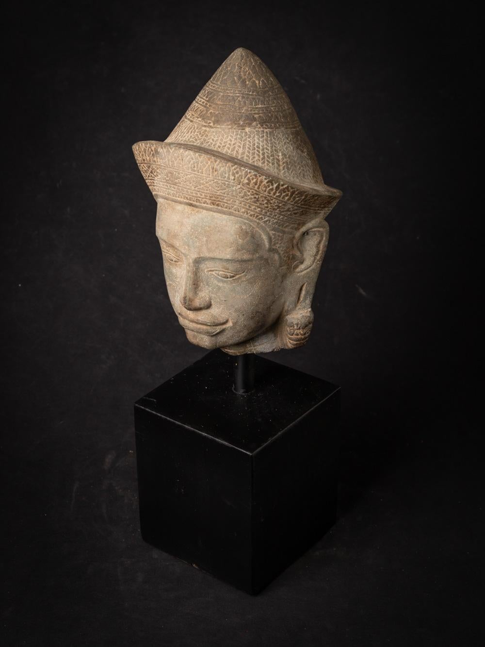 13th century sandstone Vishnu head from Bayon period - OriginalBuddhas For Sale 7