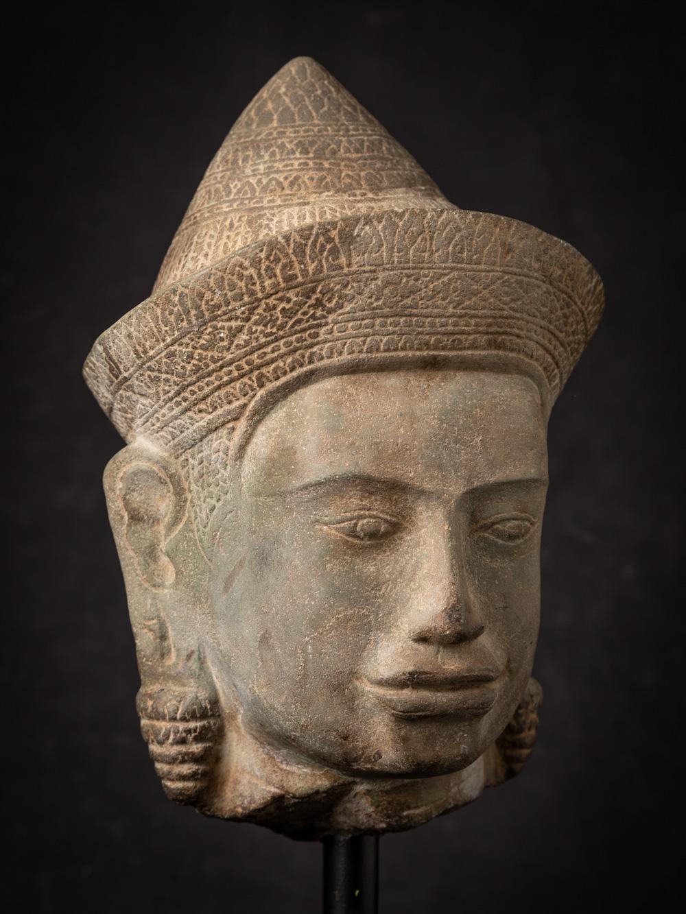 13th century sandstone Vishnu head from Bayon period - OriginalBuddhas For Sale 1