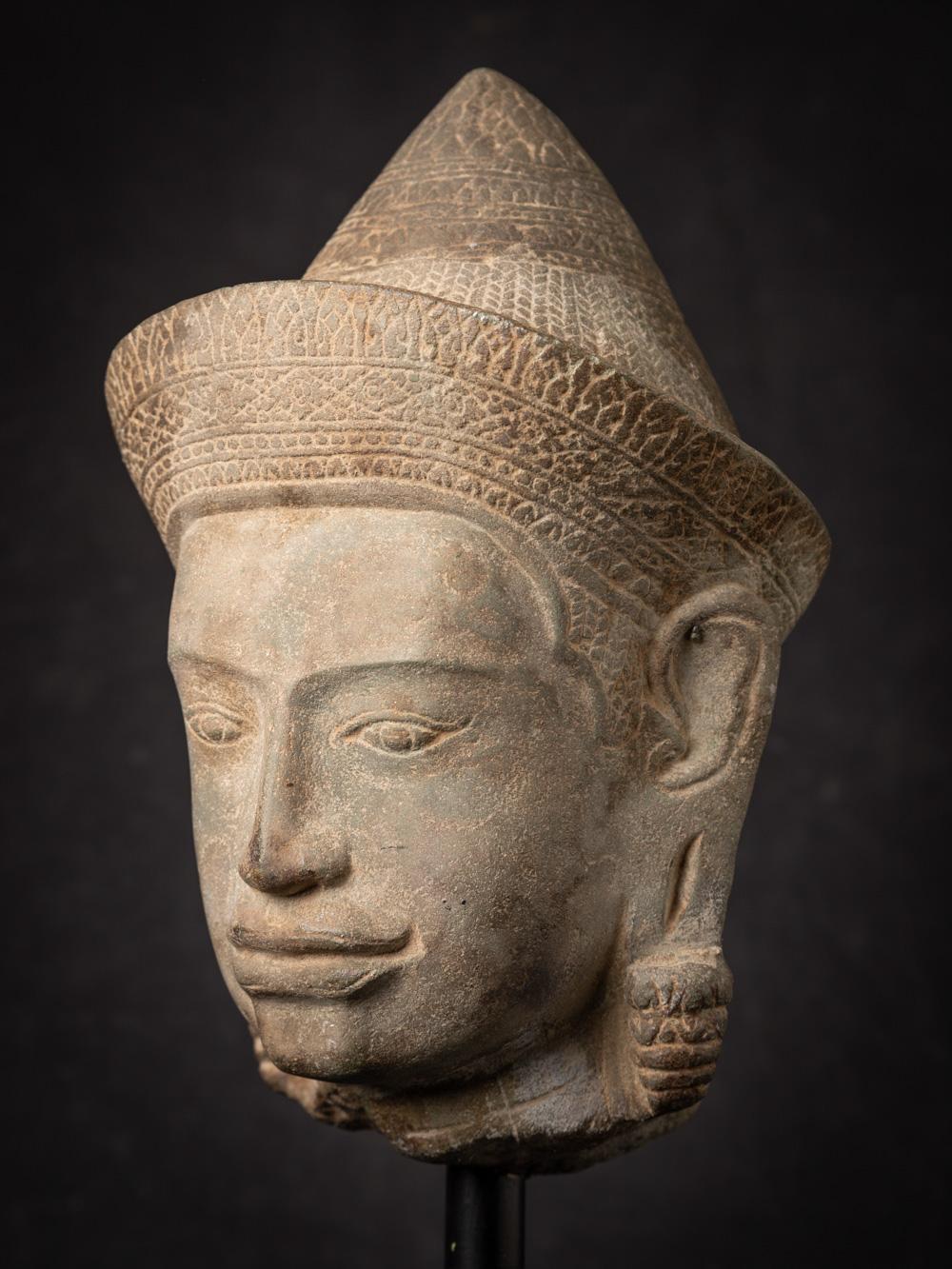 13th century sandstone Vishnu head from Bayon period - OriginalBuddhas For Sale 3