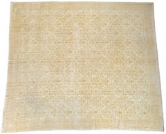 13x15 Antique Spanish Cuenca Rug High Quality Tone-on-Tone Beige 399x465cm c1910