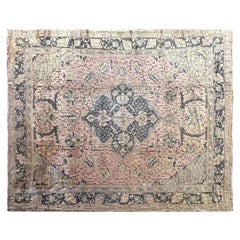 Tappeto indiano antico autentico di Agra, 13x16, grigio, 389 cm x 472 cm, 1890 circa