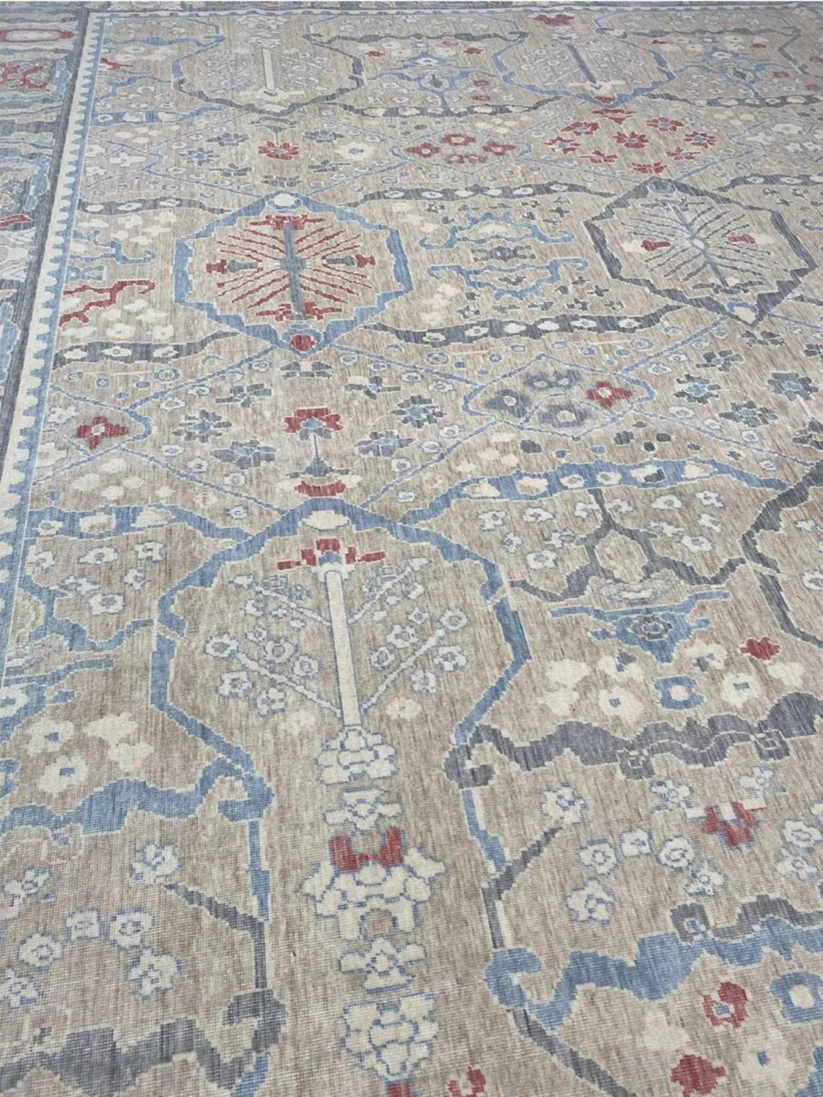 13x16 Hand-Loomed Turkish Oushak Area Rug en venta 3