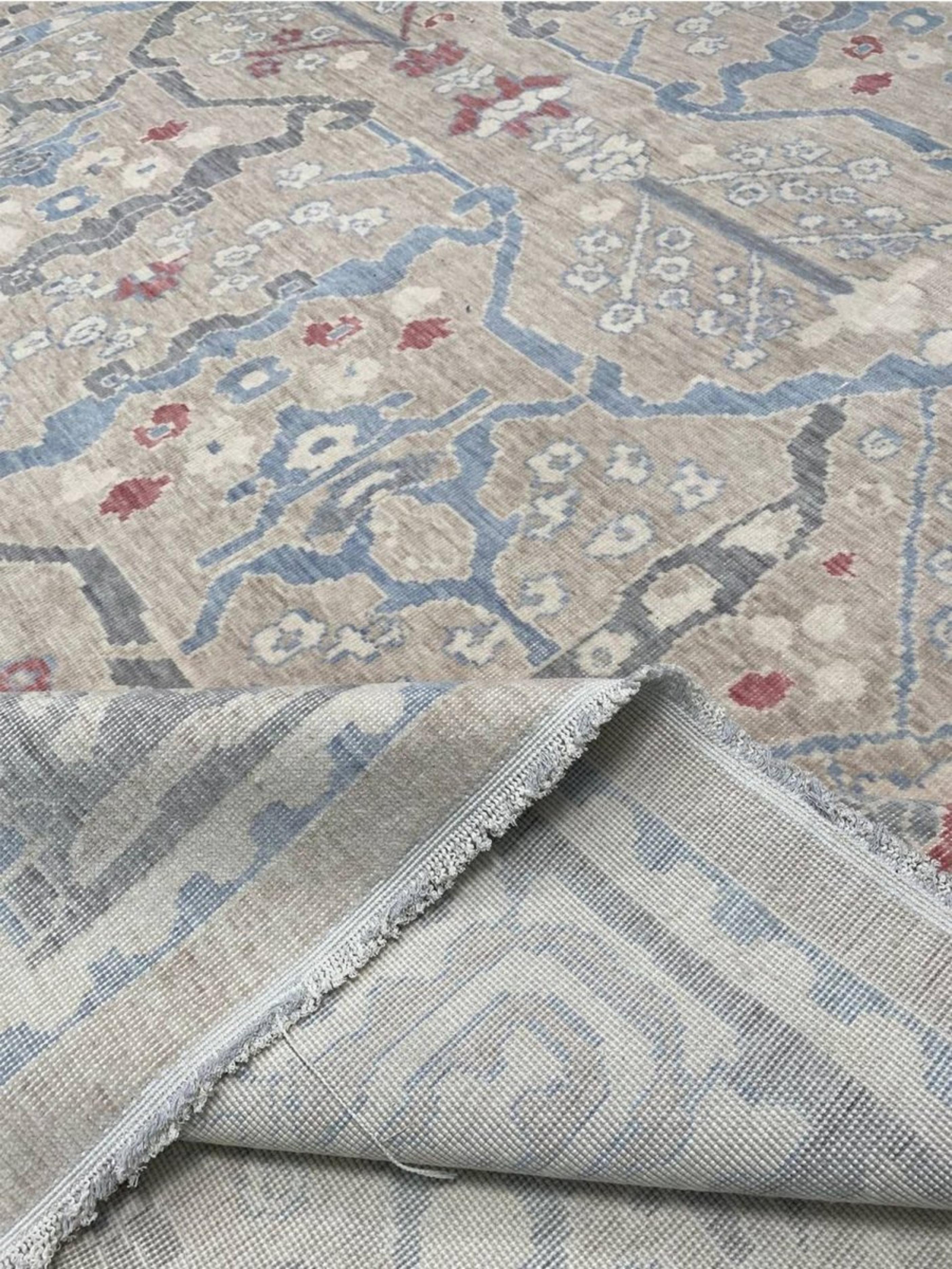 13x16 Hand-Loomed Turkish Oushak Area Rug en venta 4