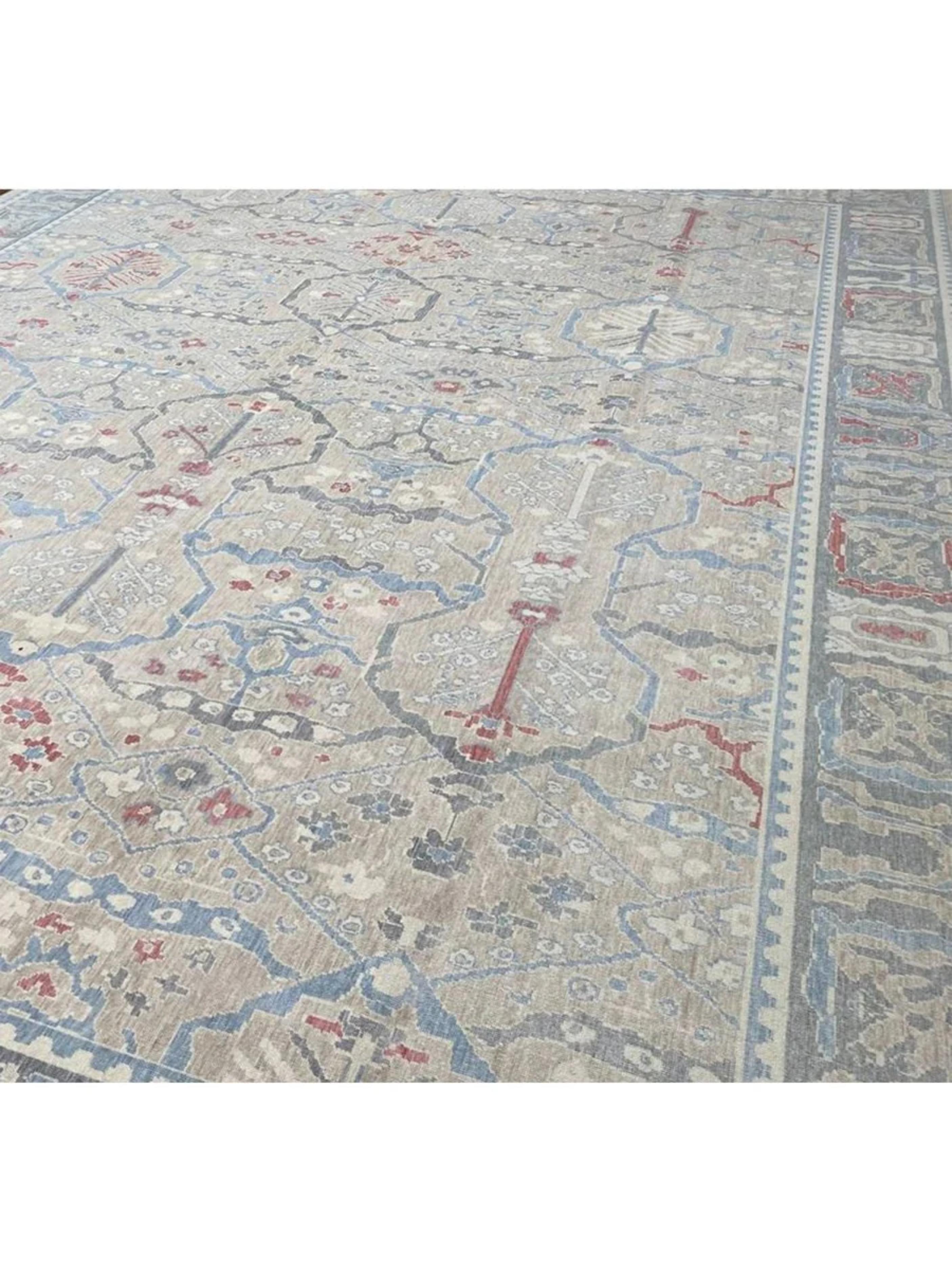 13x16 Hand-Loomed Turkish Oushak Area Rug en Nuevo estado para la venta en Dallas, TX