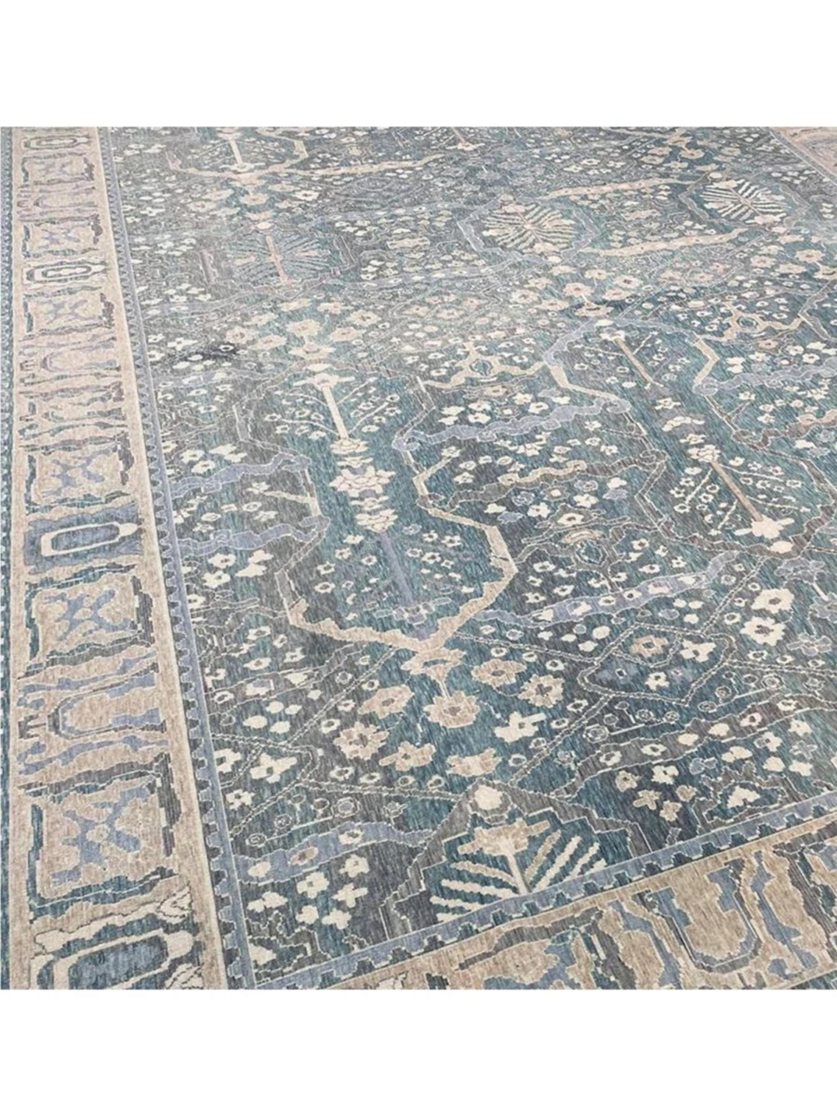 13x16 Hand-Loomed Turkish Oushak Area Rug (21. Jahrhundert und zeitgenössisch) im Angebot