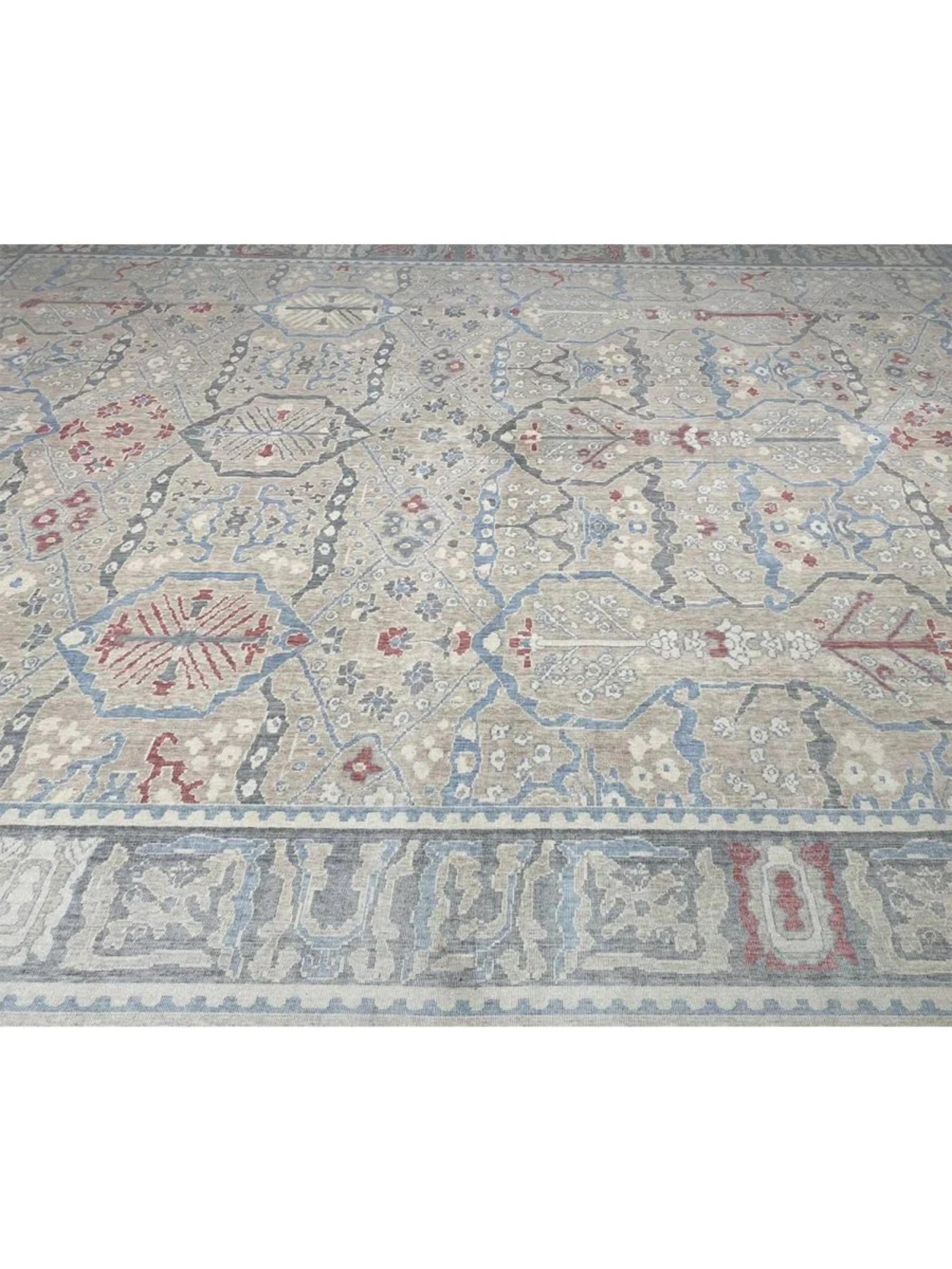 13x16 Hand-Loomed Turkish Oushak Area Rug en venta 1