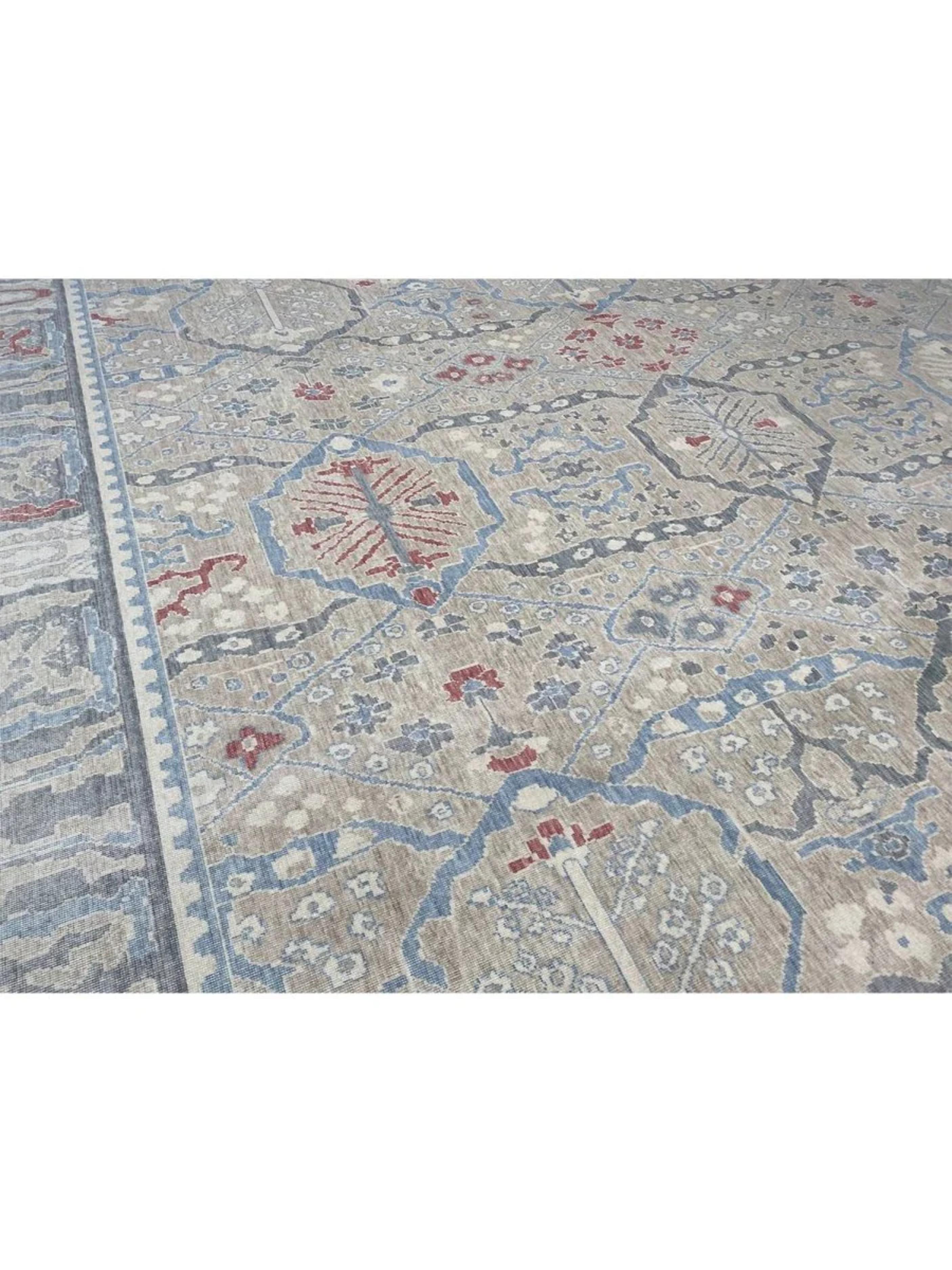 13x16 Hand-Loomed Turkish Oushak Area Rug en venta 2