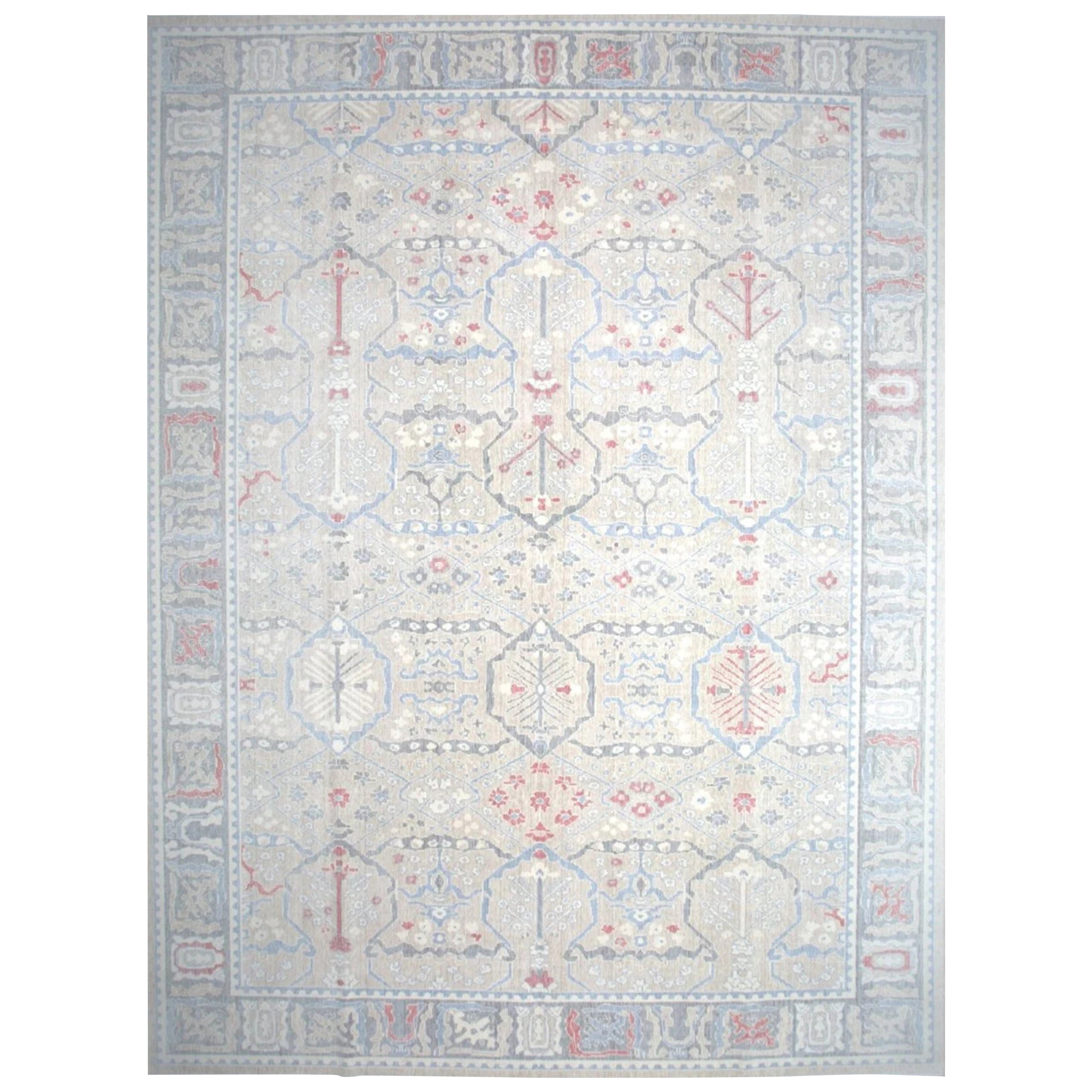 13x16 Hand-Loomed Turkish Oushak Area Rug