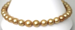 Hakimoto 16x13 mm Natural color Golden South Sea Pearl Necklace